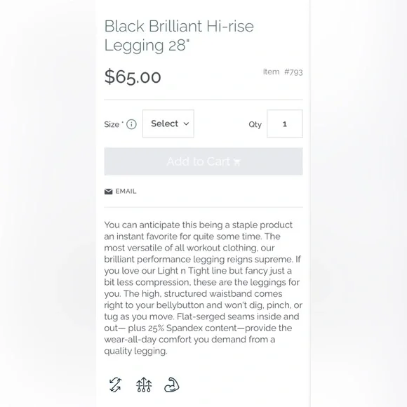 ZYIA Active Black Brilliant Hi-rise Legging 28" - Picture 8 of 9